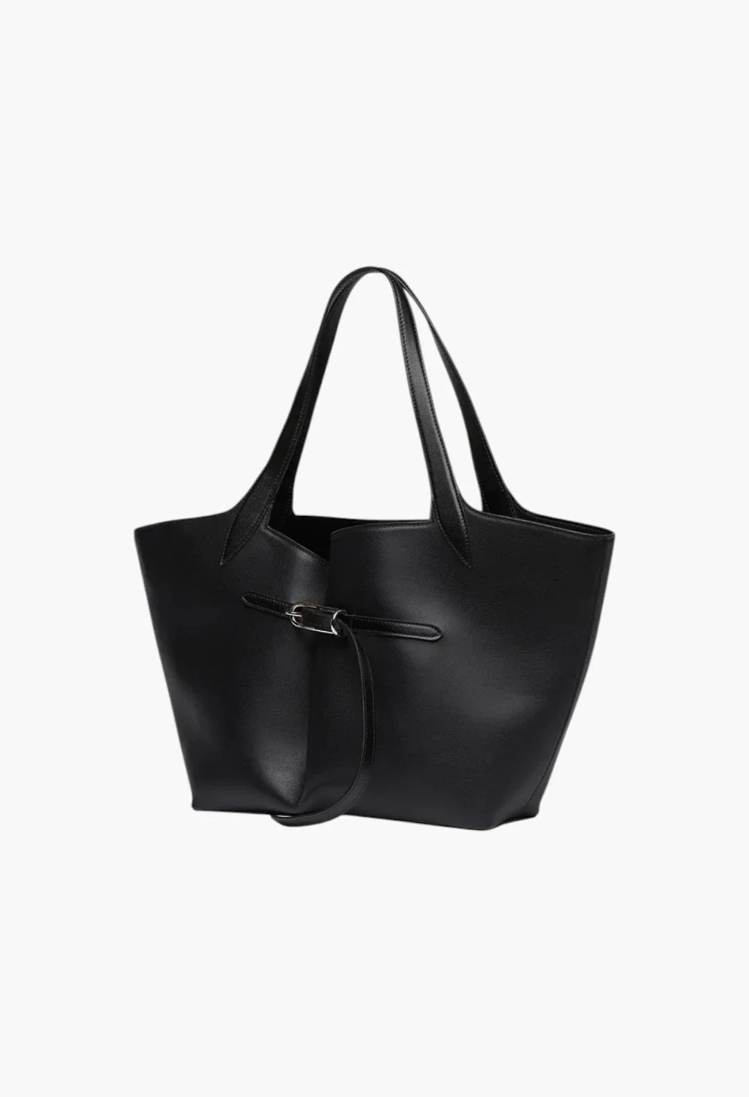 Belted Tote Black Croc
