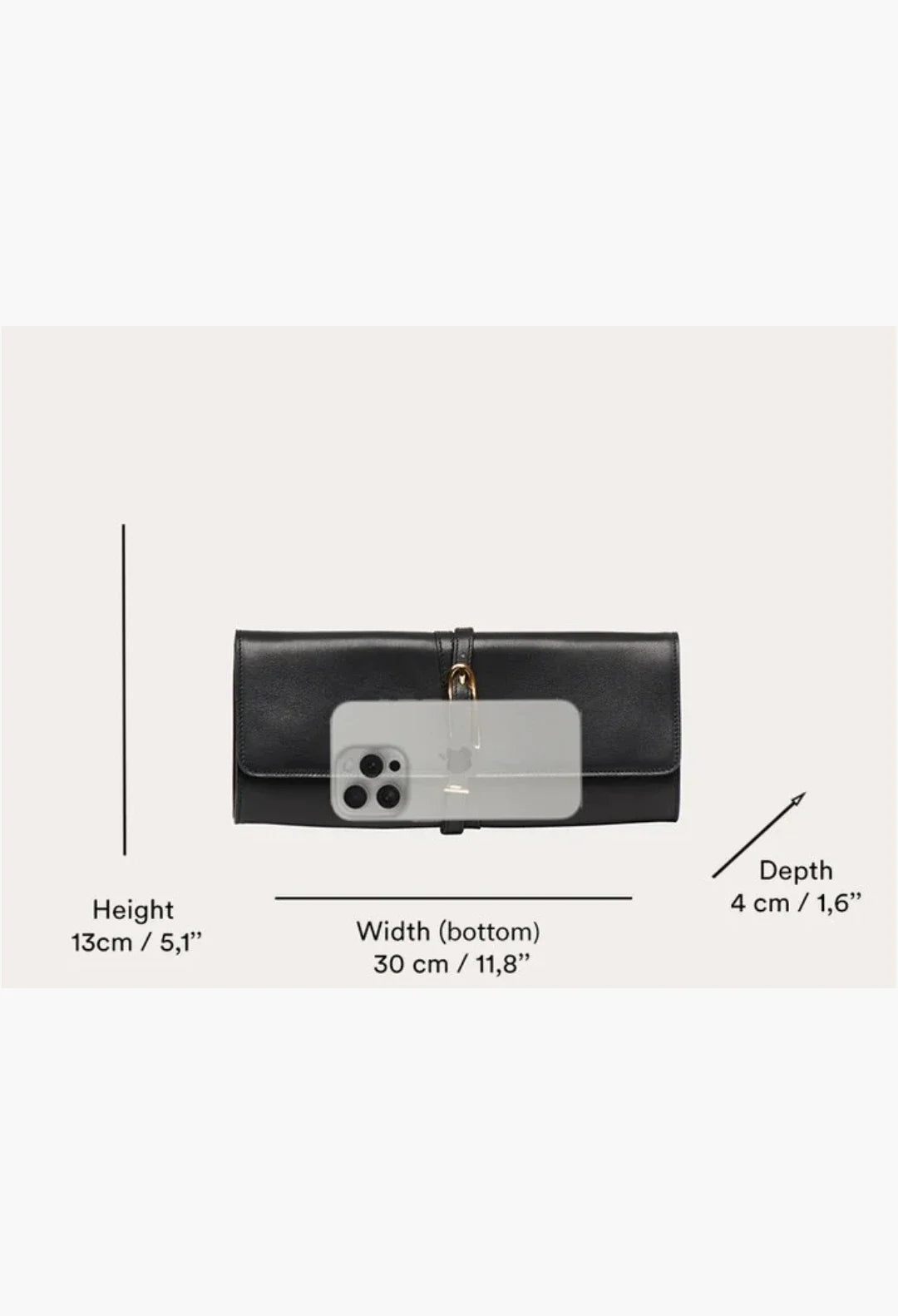 Belted Clutch Black Croc