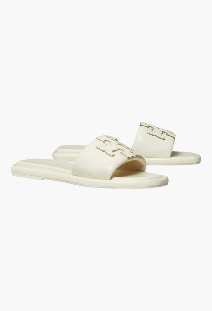 Light Cream/Gold - Double T Sport Slide - GLAM MODA