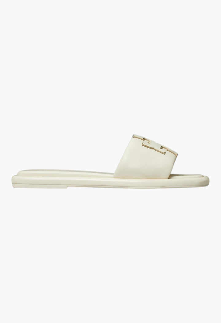 Light Cream/Gold - Double T Sport Slide - GLAM MODA