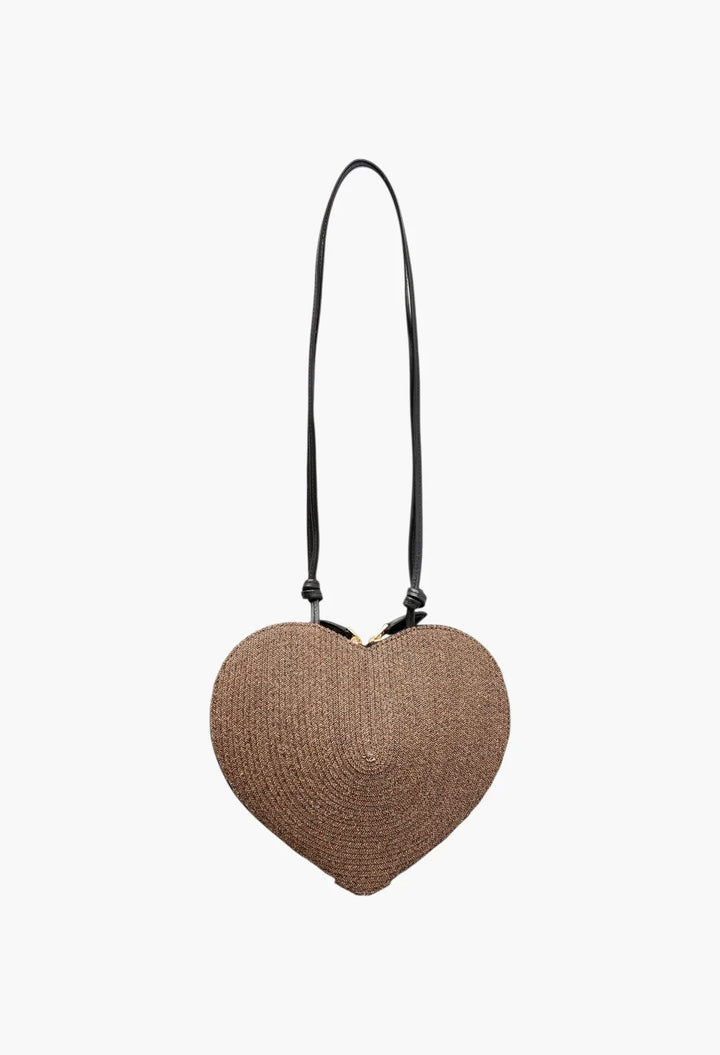 Le Coeur suede and leather shoulder bag