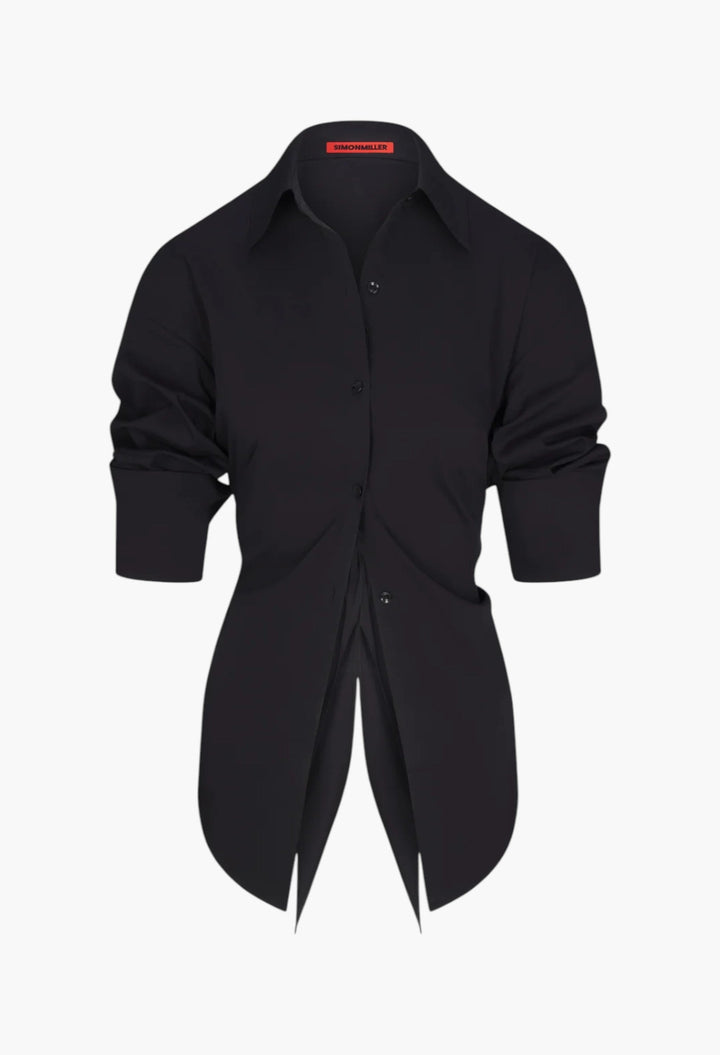 Loch Poplin Button Up - Black - GLAM MODA
