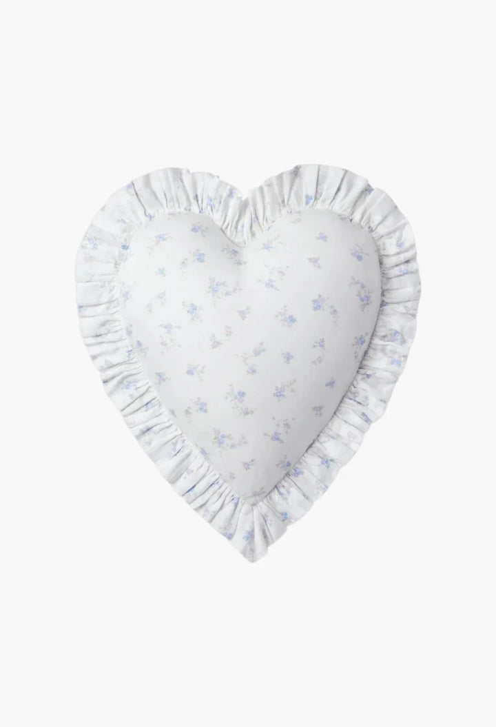 Atlantic Shore Ruffle Heart Pillow