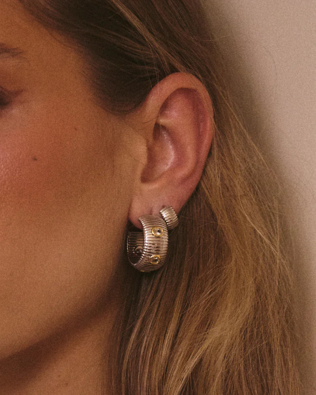 The Georgia Stone Earring Set - Silver - GLAM MODA