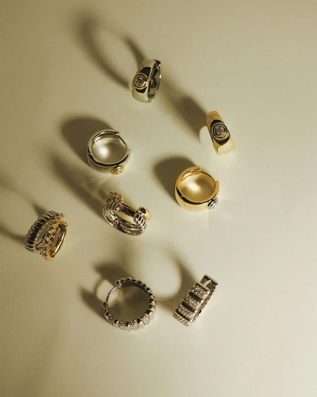 The Luna Bezel Hoops - Gold - GLAM MODA