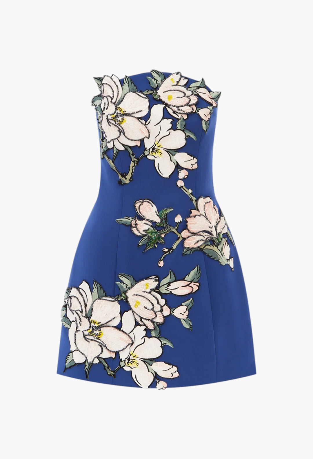 Appliqué Floral Bustier Mini Dress - GLAM MODA