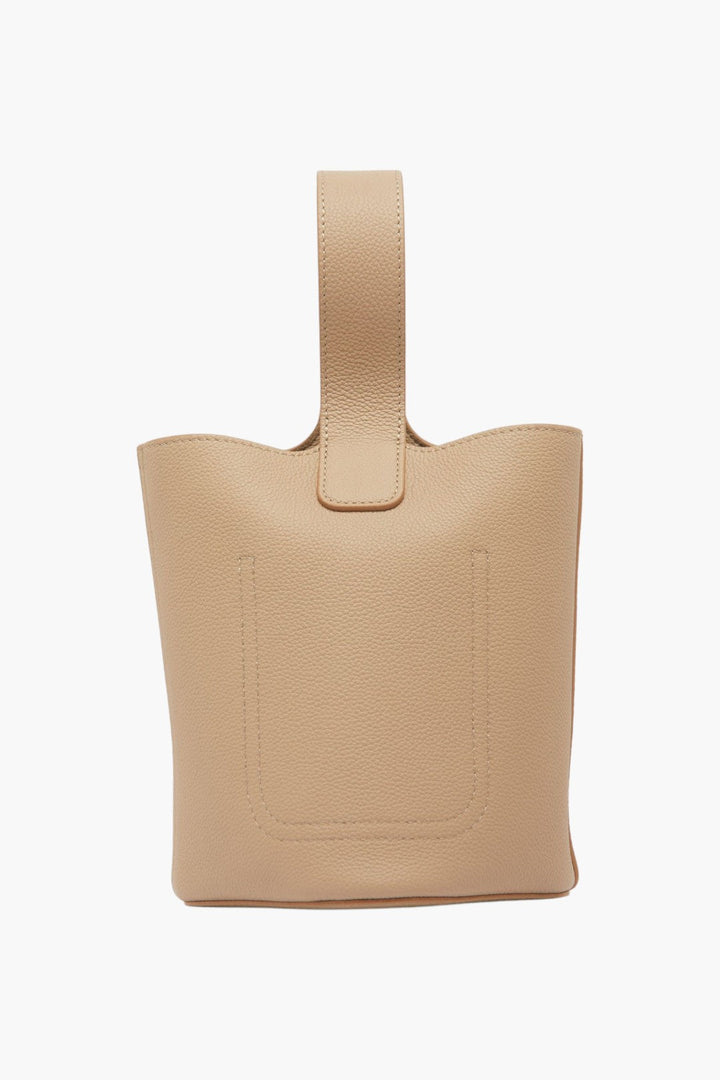 Mini Pebble Bucket Bag-Sand - GLAM MODA
