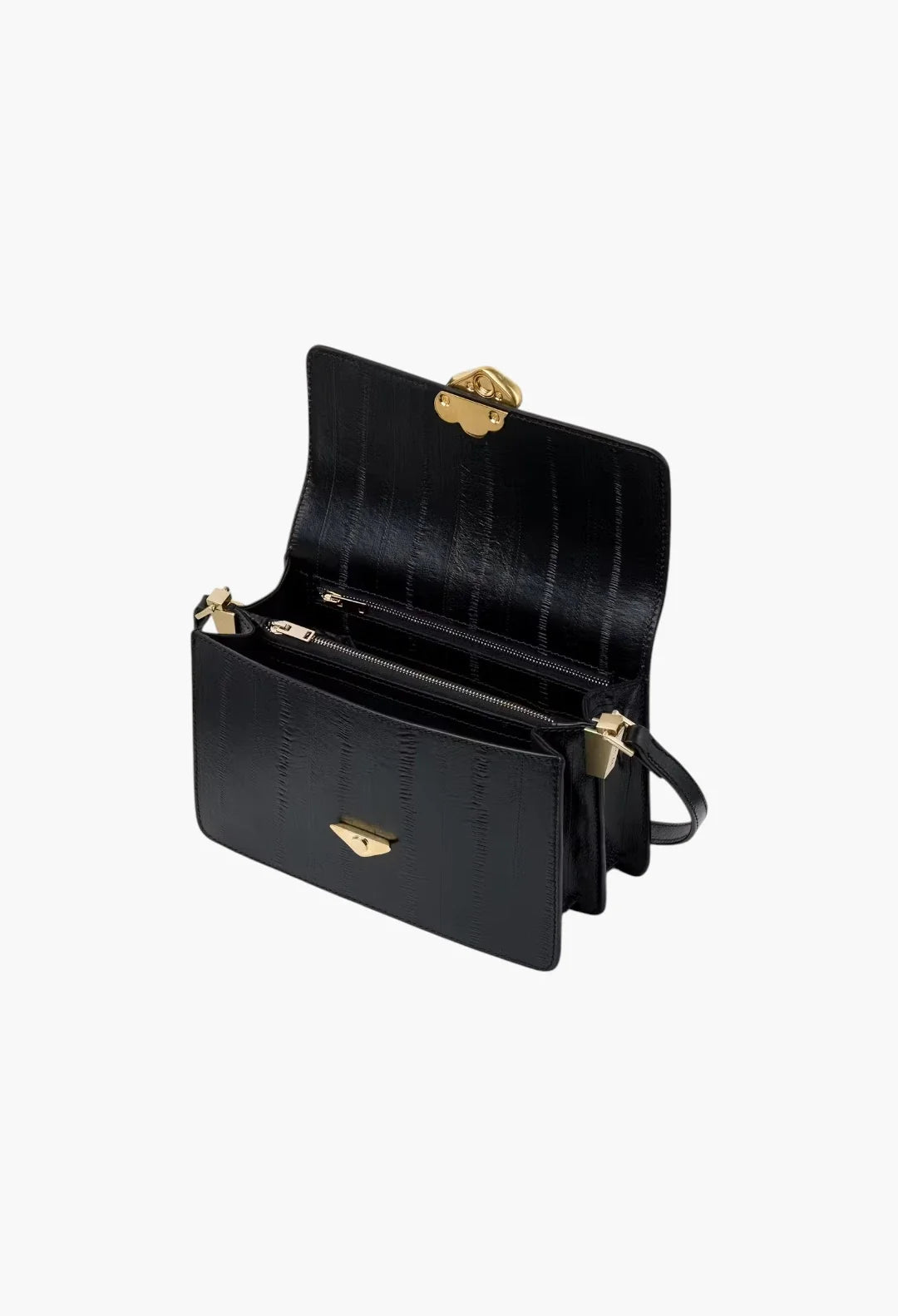 Medium Shoulder Bag with Kogut Seal black eel
