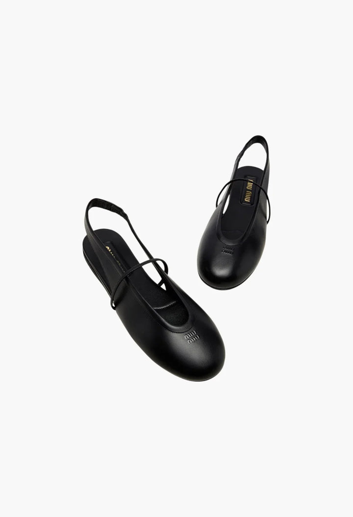 Leather slingback flats