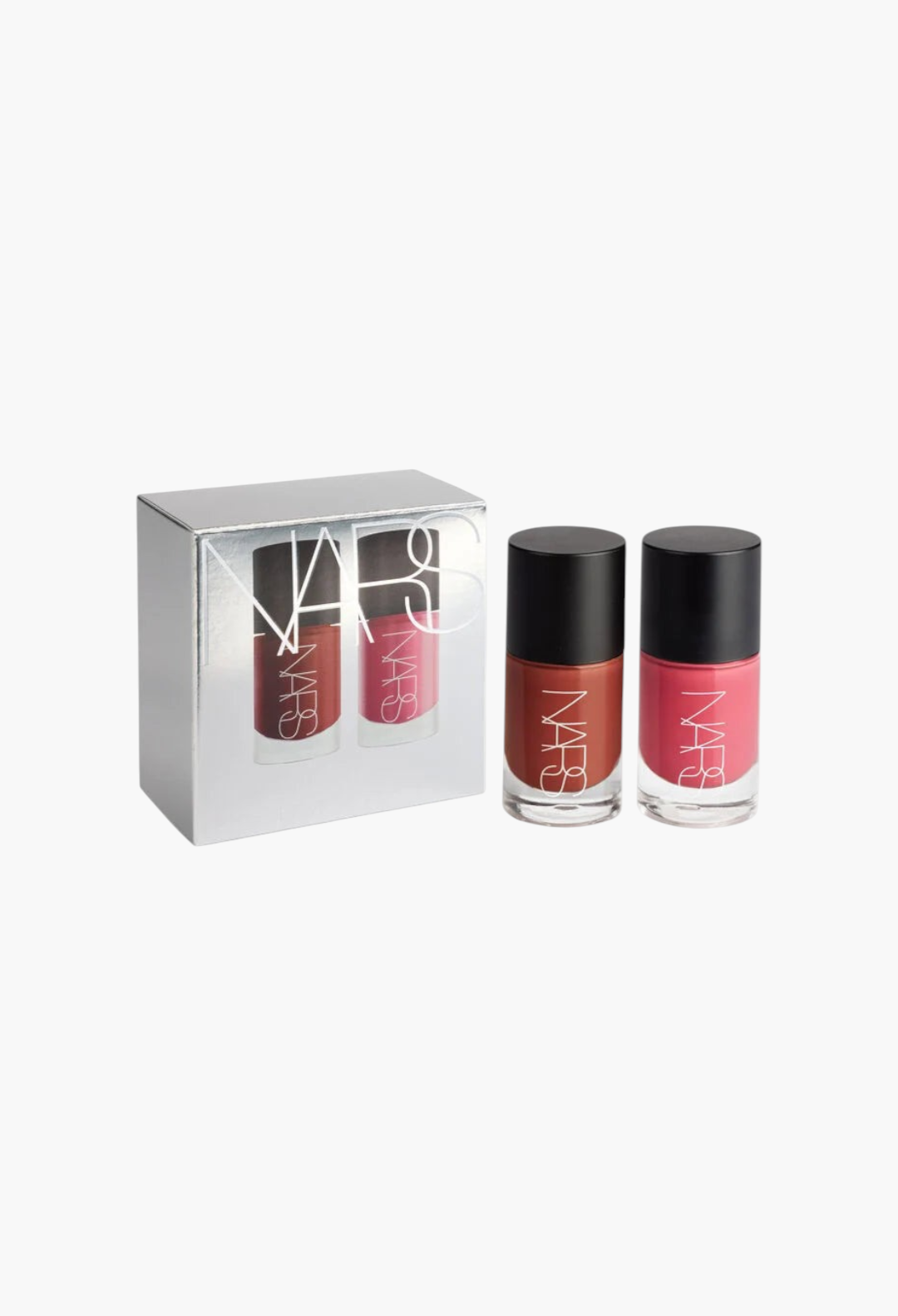GLAM MODA Mini Insatiable Liquid Blush Duo featuring chocolate cherry and winterberry shades in a silver gift box