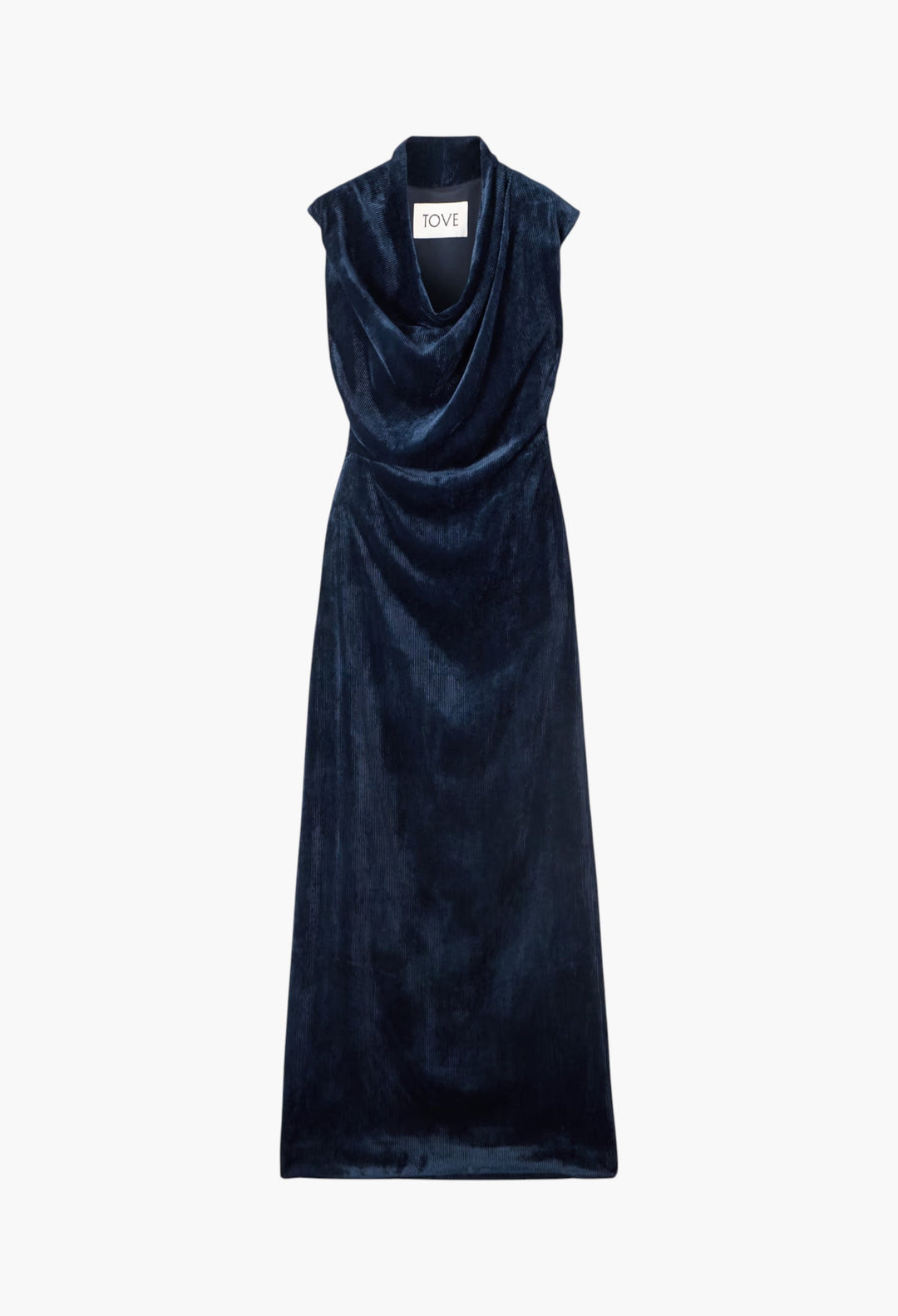 Naeve Ribbed Chenille TOVE Maxi Dress – Elegant Long Knit Dress Navy / 38