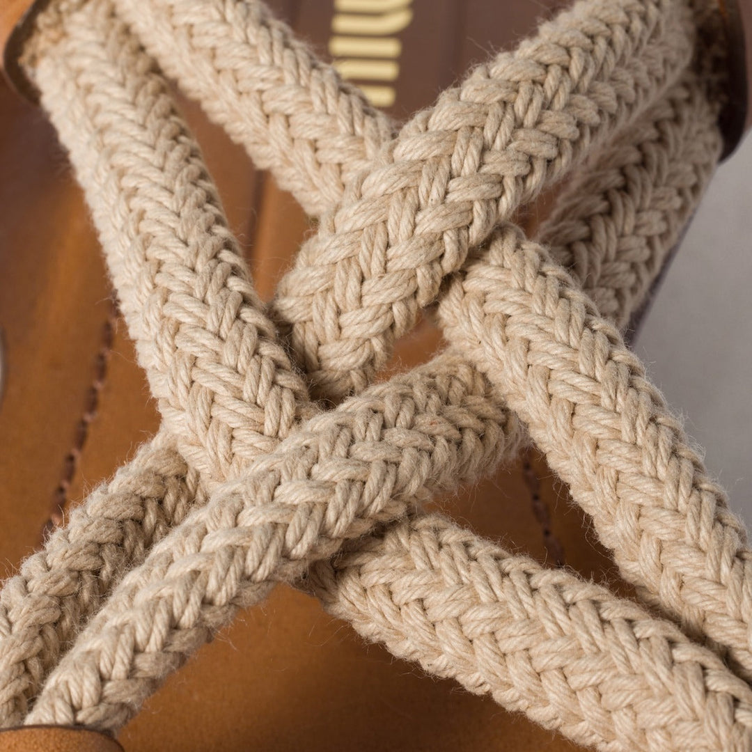 Natural - Flat Cord Sandals - GLAM MODA