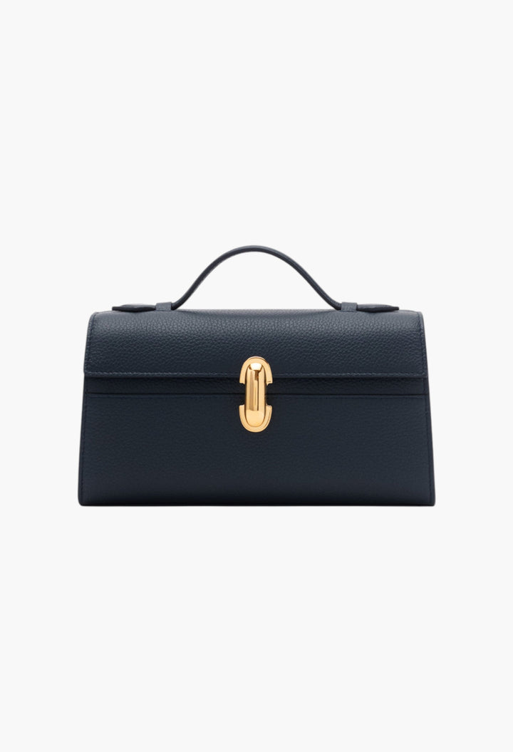 Navy Grained Leather - Symmetry Pochette - GLAM MODA