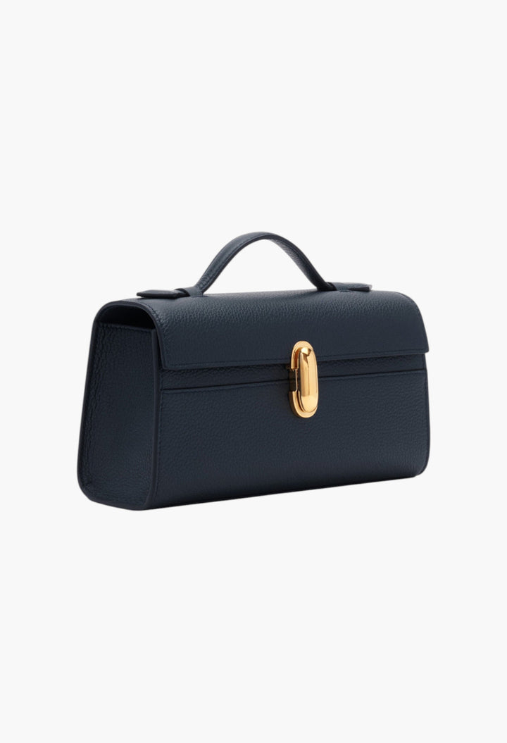 Navy Grained Leather - Symmetry Pochette - GLAM MODA