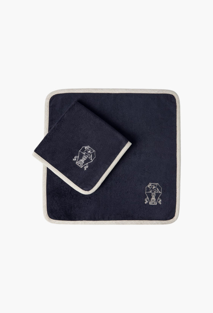 2-Piece Cotton Terrycloth Hand Towel Set With Embroidery - GLAM MODA