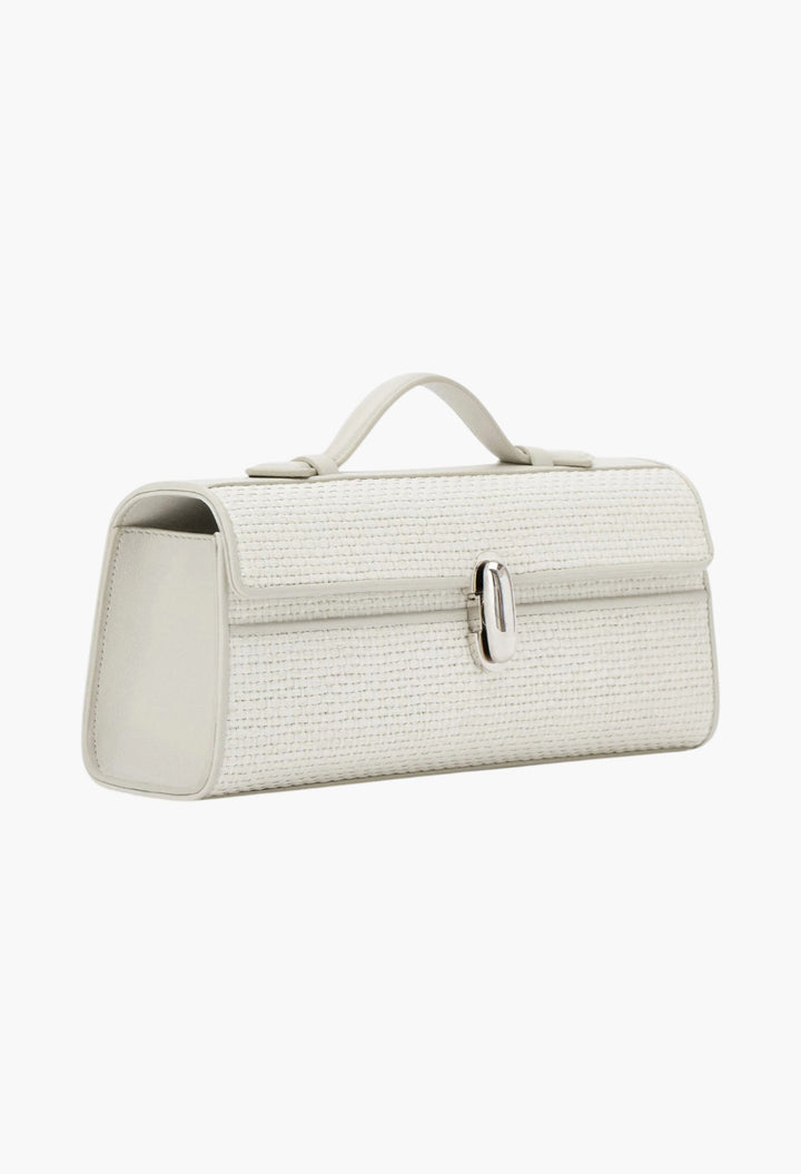 Slim Symmetry Pochette in Woven Raffia - GLAM MODA
