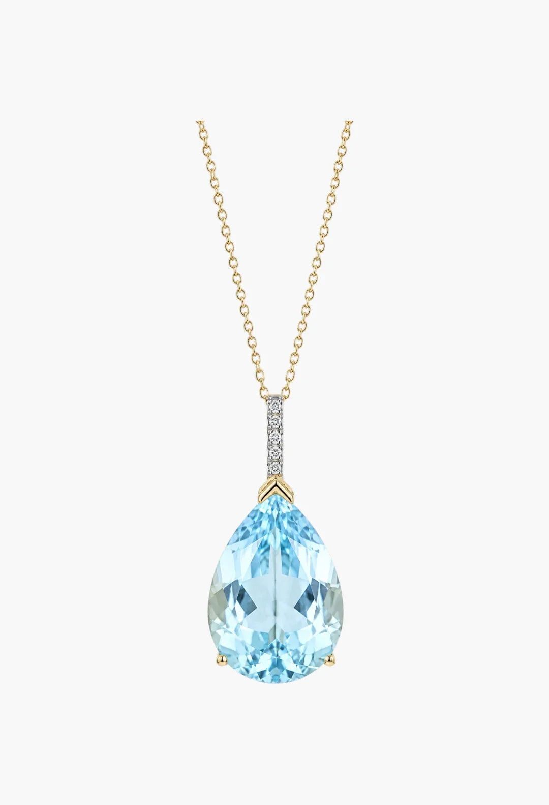 14kt Swiss Blue Topaz Pear Necklace