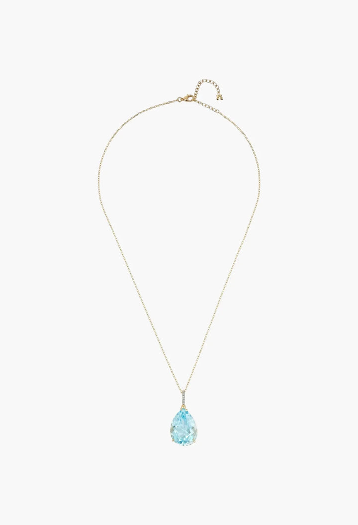 14kt Swiss Blue Topaz Pear Necklace