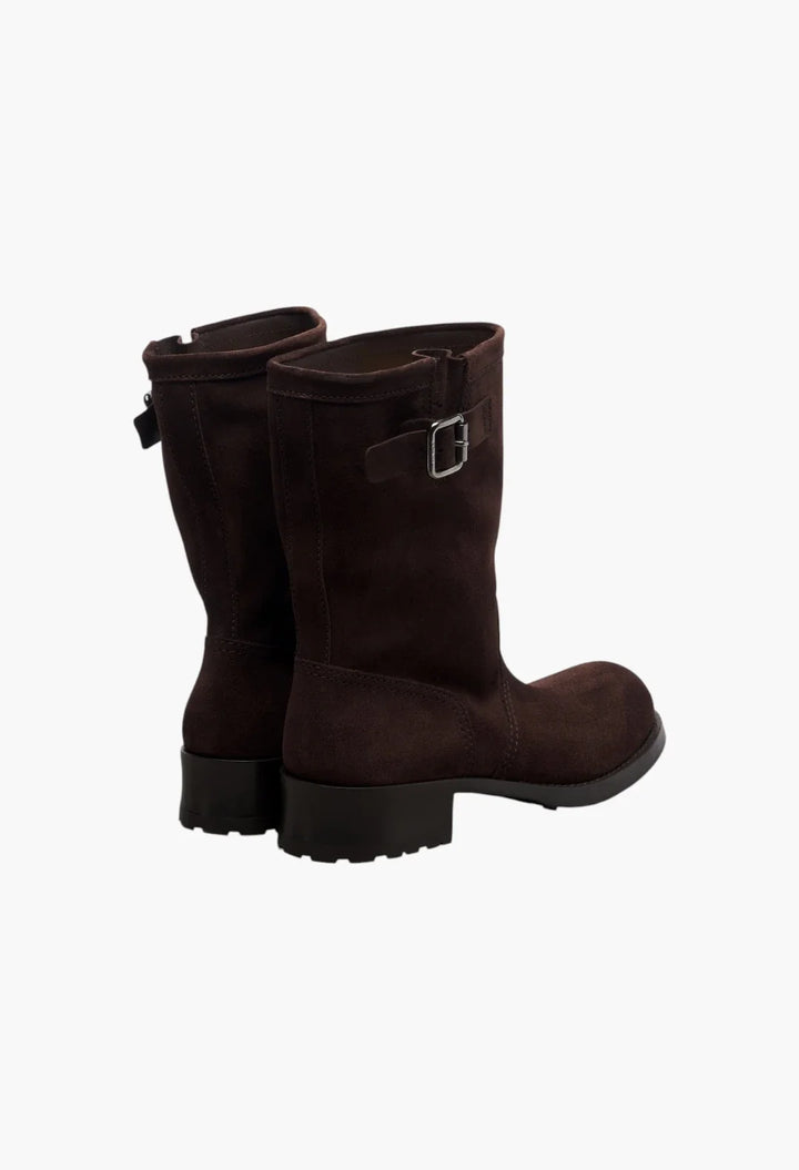 Shard suede biker boots