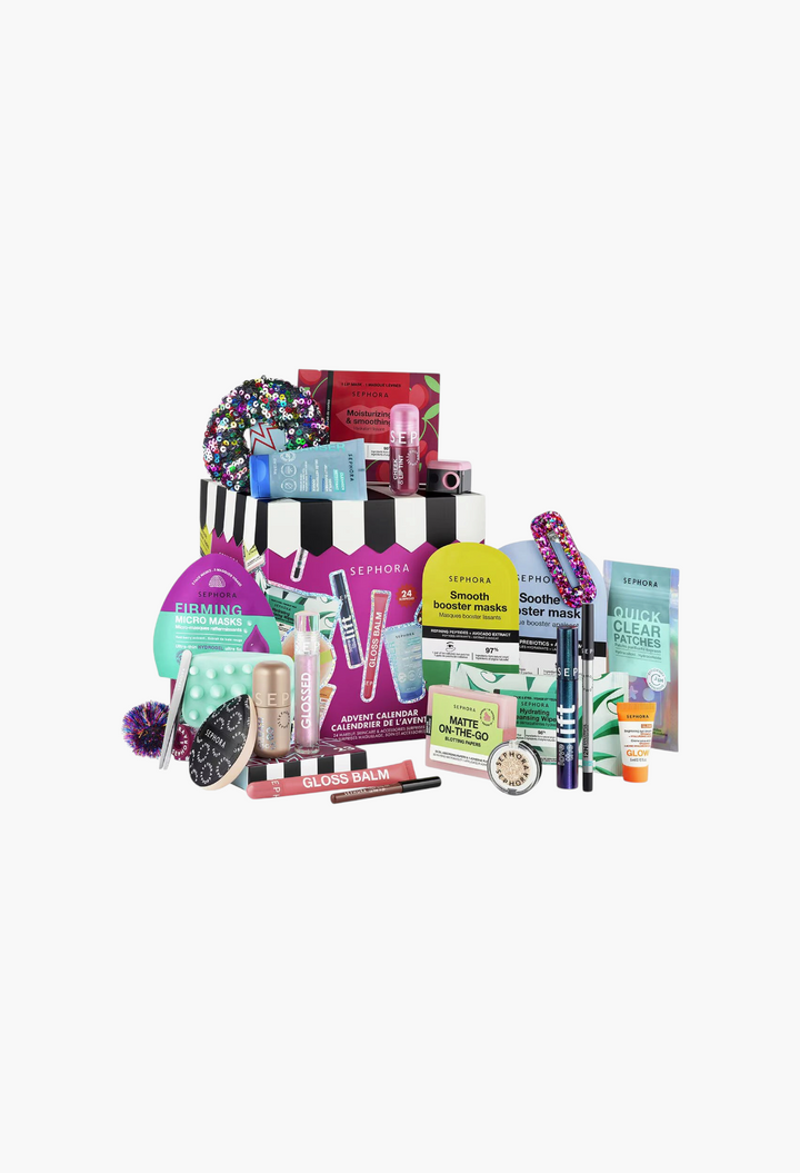 GLAM MODA beauty advent calendar featuring 24 makeup, skincare, and accessory surprises in a festive gift box
