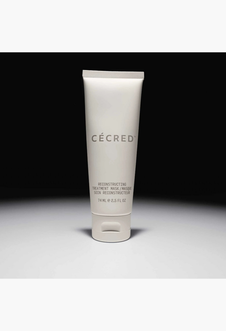 GLAM MODA Cécred Reconstructing Treatment Mask in a sleek white 2.5 fl oz squeeze tube for hair repair
