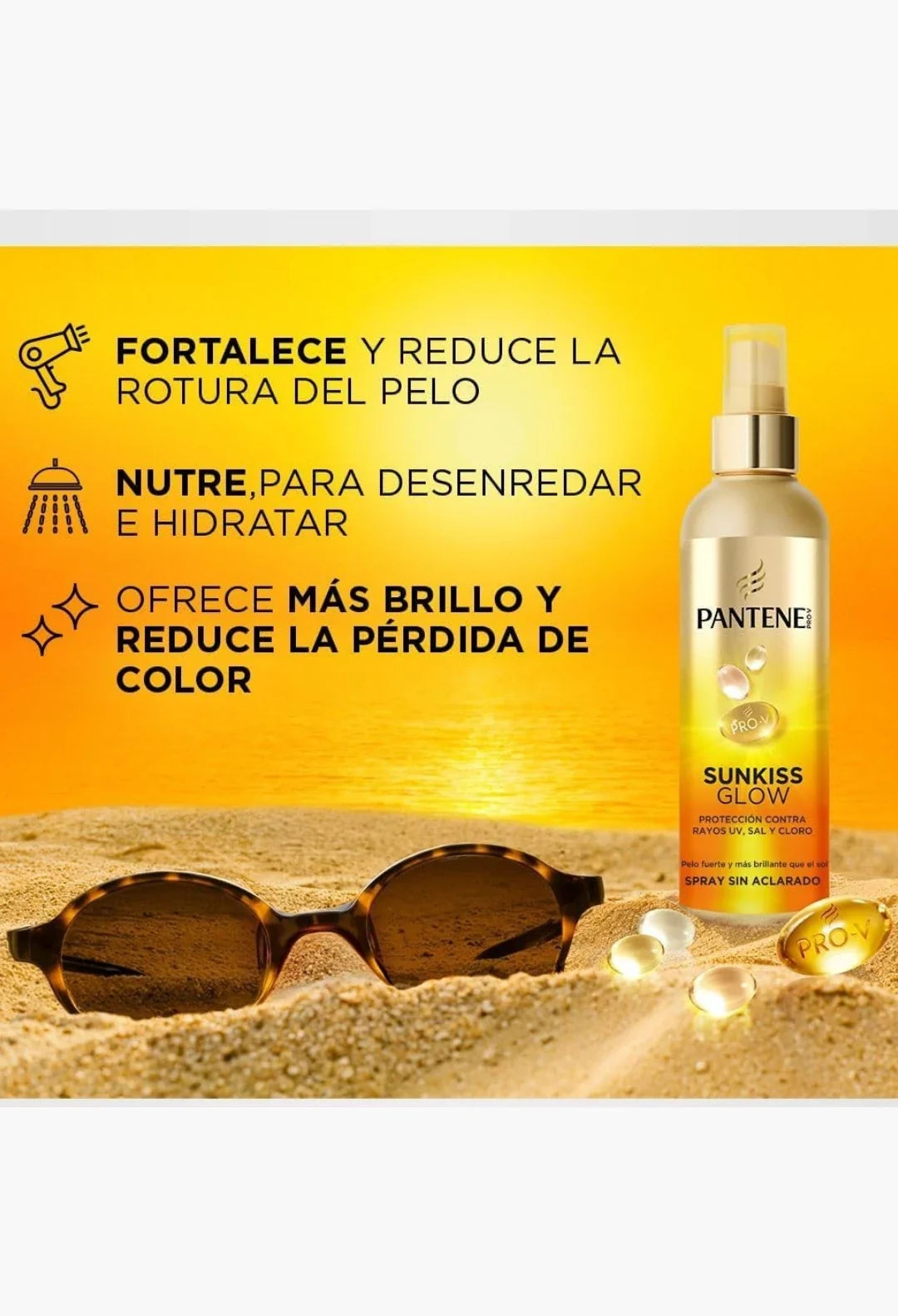 Pantene Pro-V Sunkiss Glow Sunscreen, Detangling Hair Spray