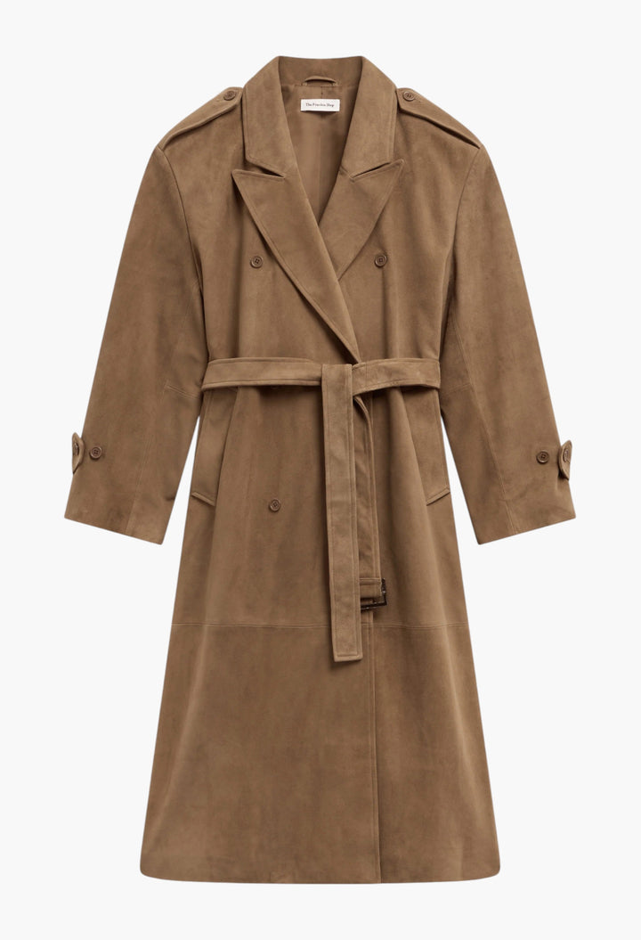Pembroke Faux Suede Trench - GLAM MODA