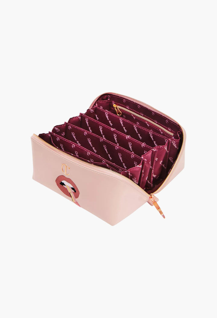 Pillow Talk Logo-Print Woven Make-Up Bag - GLAM MODA