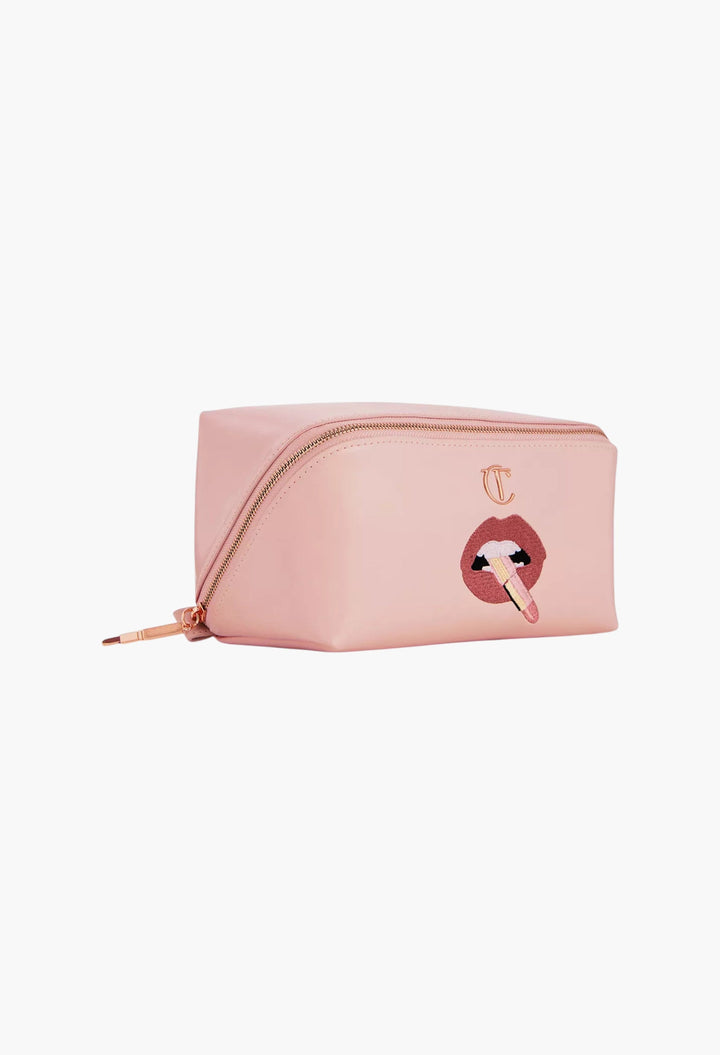 Pillow Talk Logo-Print Woven Make-Up Bag - GLAM MODA