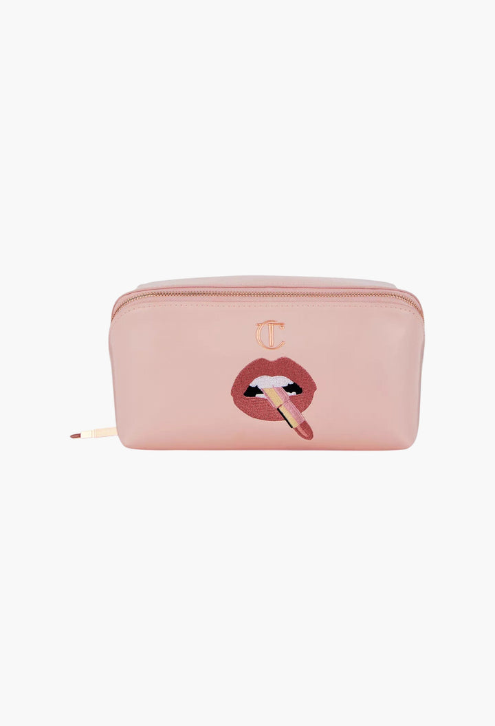 Pillow Talk Logo-Print Woven Make-Up Bag - GLAM MODA