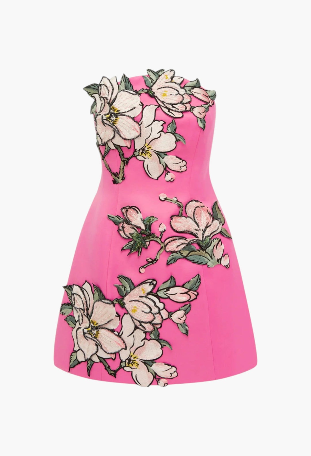Appliqué Floral Bustier Mini Dress - GLAM MODA