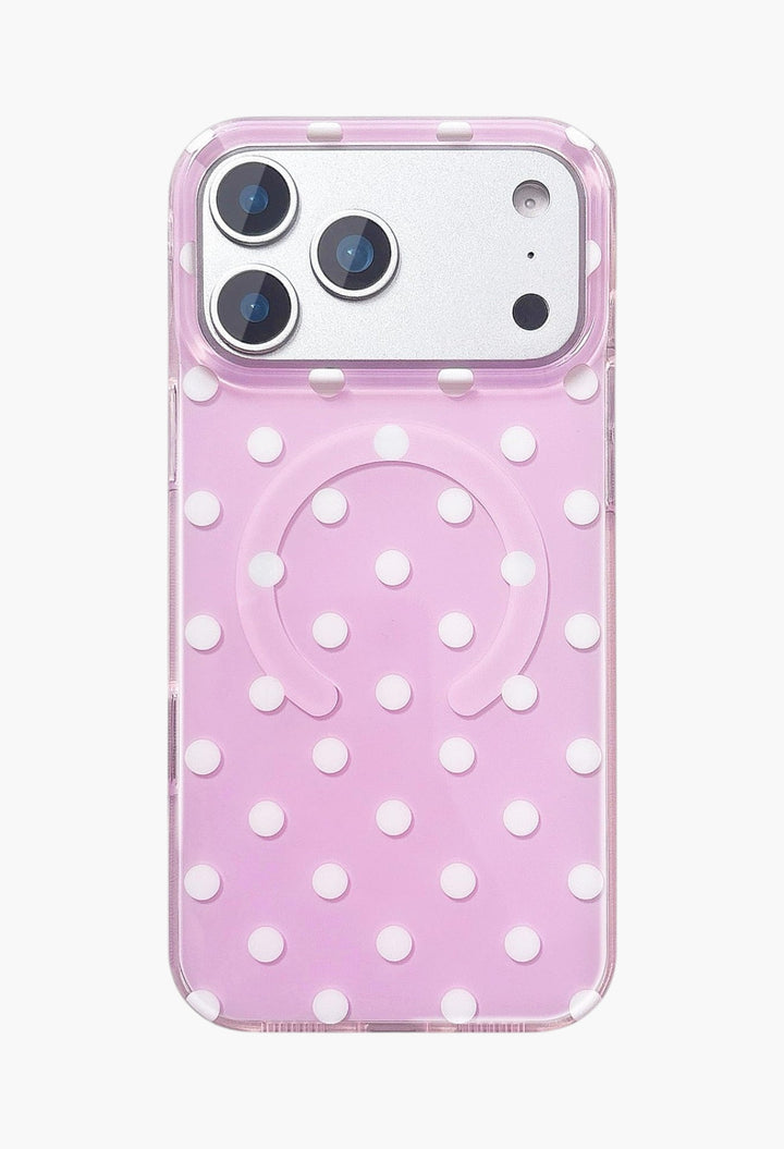 Magnetic Case for iPhone 17 Pro Max Case Compatible with Wireless Charging, Polka Dot Design Shockproof Bumper Cover Case for Girls Women - GLAM MODA