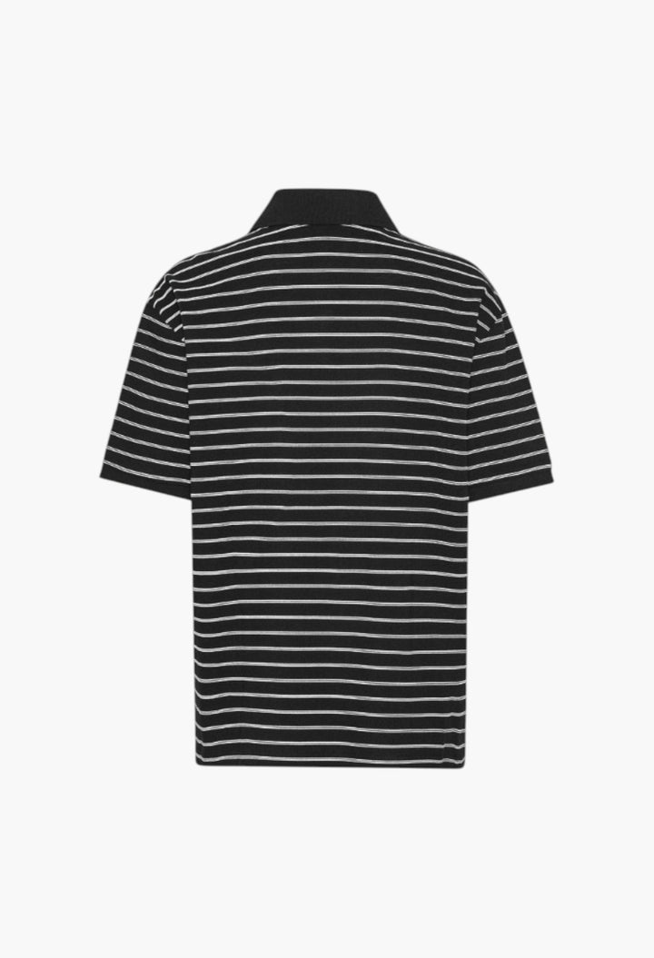 Pique Shortsleeve Polo Black - GLAM MODA