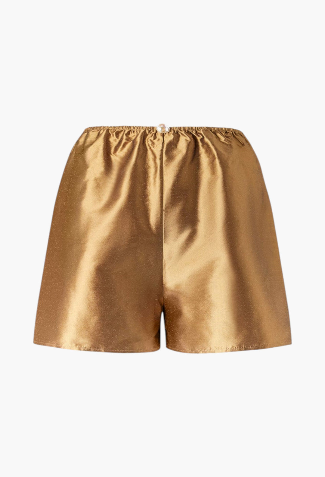 Playa Shorts With Pearl In Gold Silk Shantung - GLAM MODA