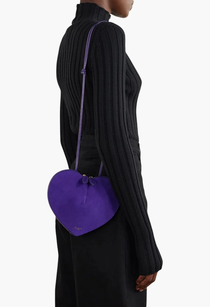 Le Coeur suede and leather shoulder bag