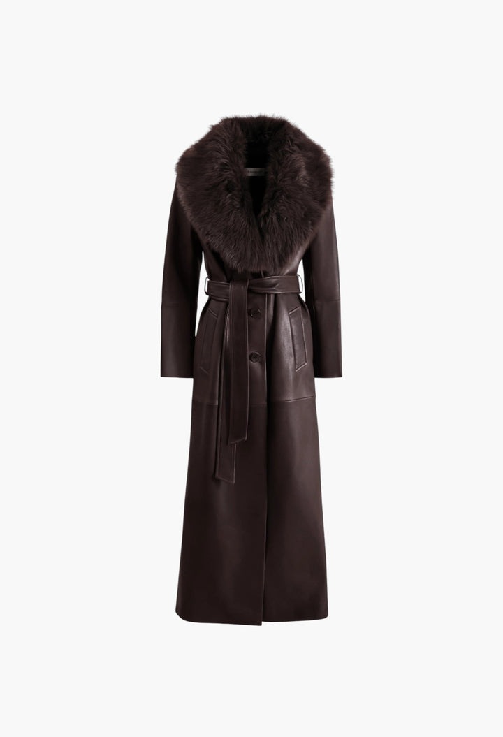 Dakota Glamorous Leather Coat - GLAM MODA