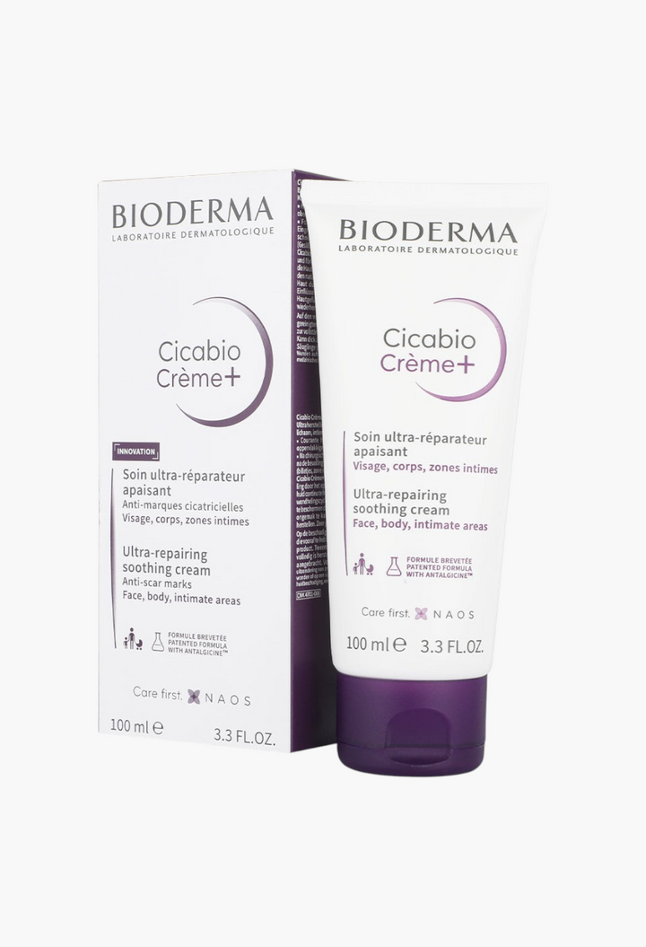GLAM MODA Bioderma Cicabio Crème+ ultra-repairing soothing cream tube and box for face and body skin care