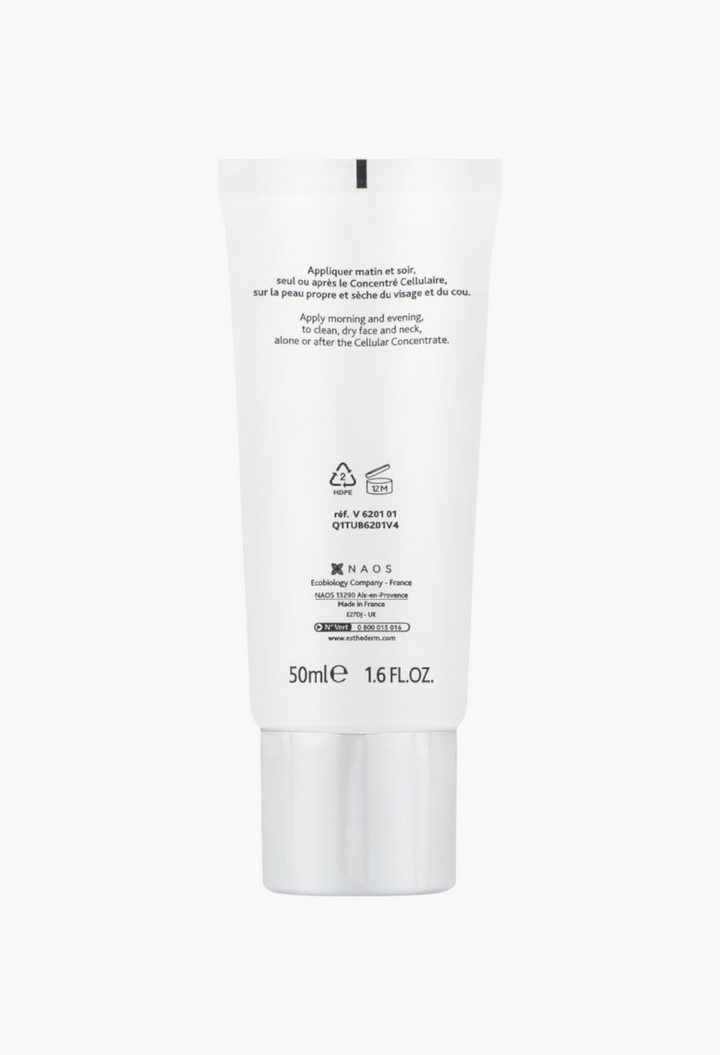Back view of GLAM MODA Institut Esthederm Pure Control Care Cream tube showing usage instructions and product details.