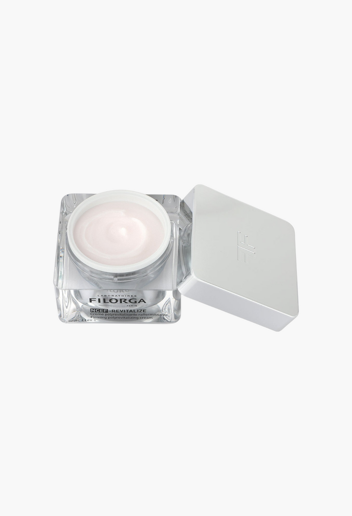 GLAM MODA Filorga NCEF-Revitalize firming polyrevitalizing cream in a glass jar with a silver lid