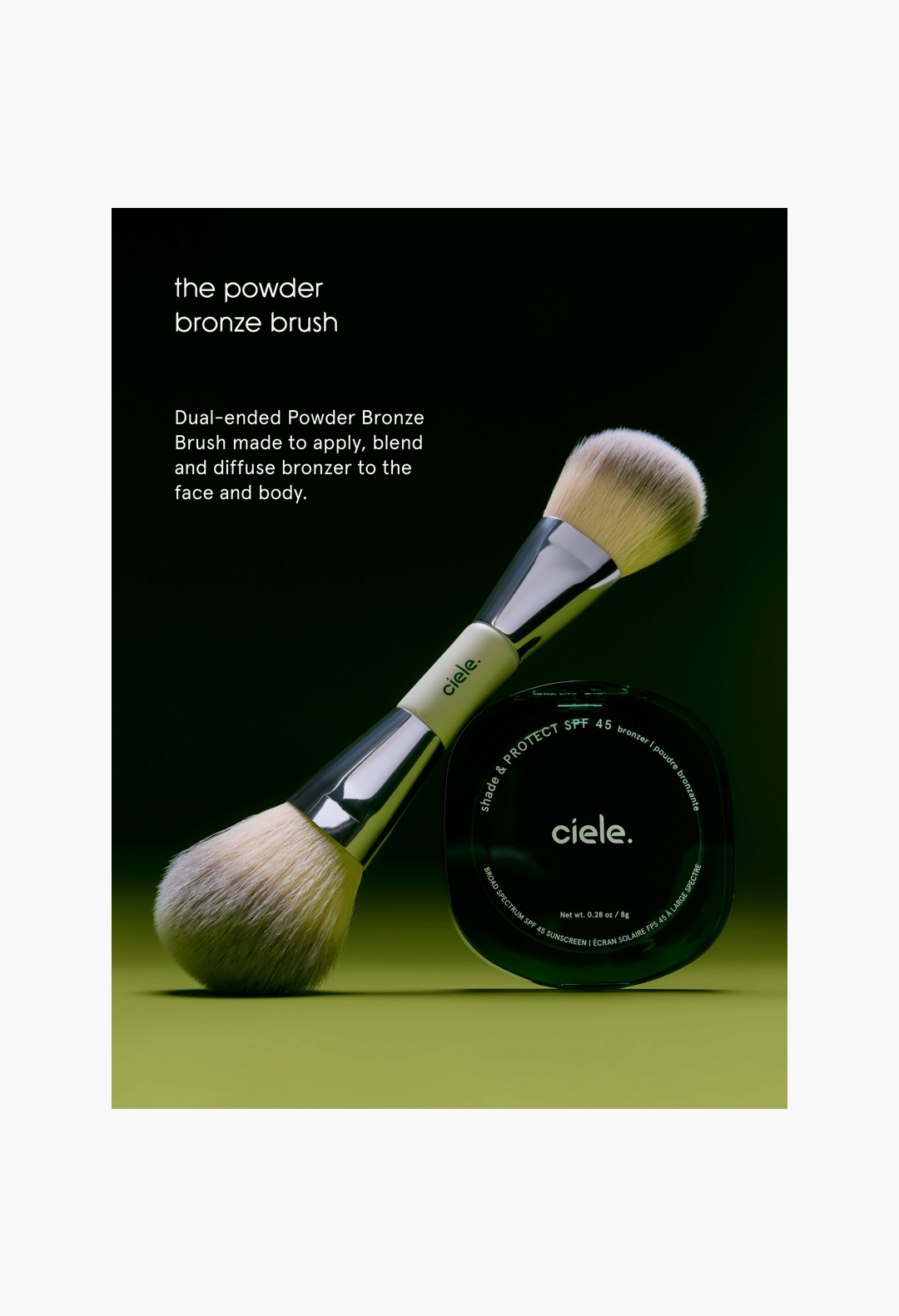 Ciele Cosmetics The Dual-Ended Powder Bronze Brush