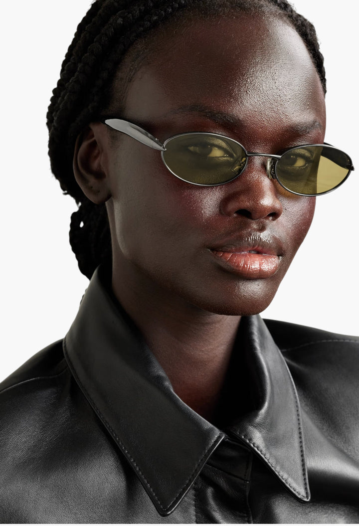 Sardine Oval-Frame Gold-Tone Sunglasses - GLAM MODA