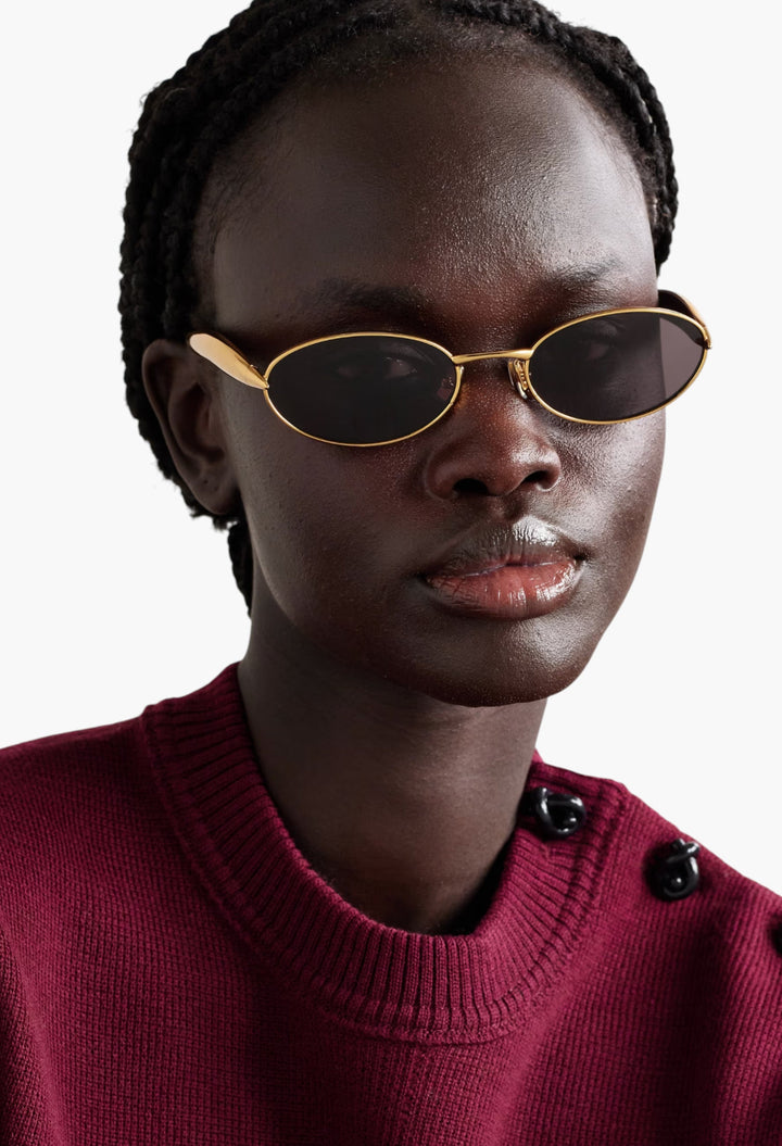 Sardine Oval-Frame Gold-Tone Sunglasses - GLAM MODA