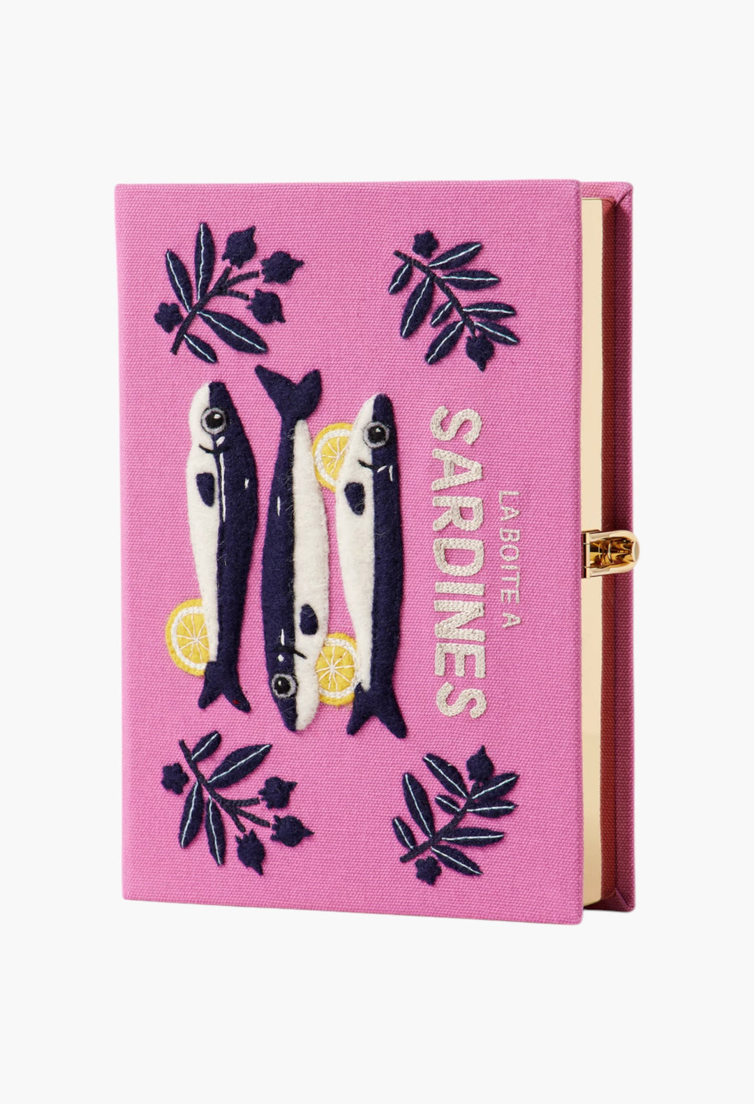 Sardines Embroidered Appliquéd Canvas Clutch - GLAM MODA