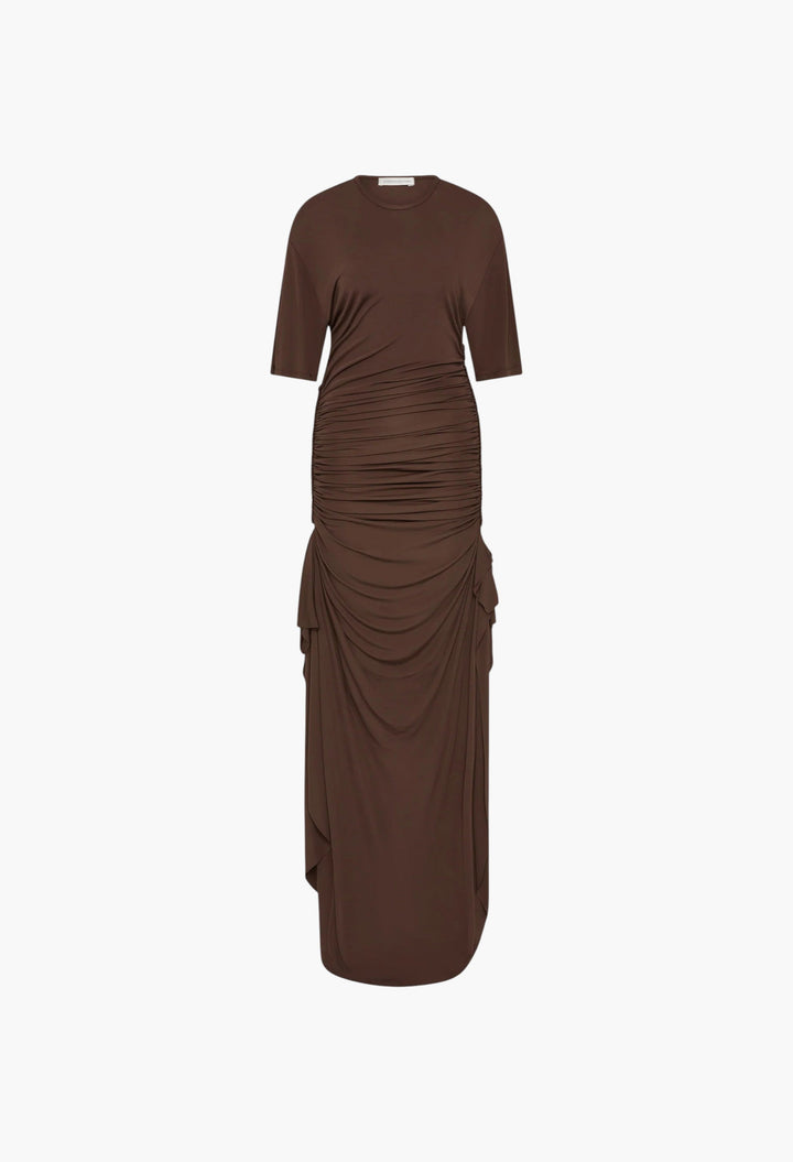 Shibari Jersey Ruche Tee Dress - GLAM MODA