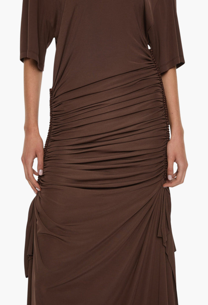 Shibari Jersey Ruche Tee Dress - GLAM MODA