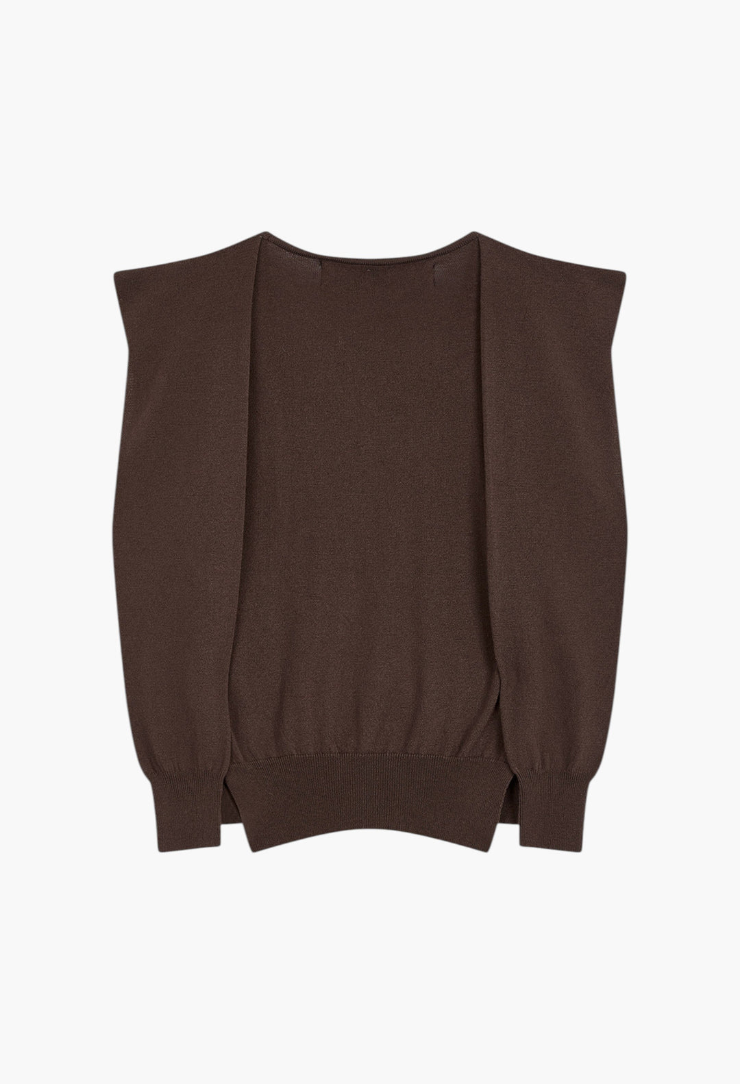 Sleeve Layered Cardigan, Brown - GLAM MODA