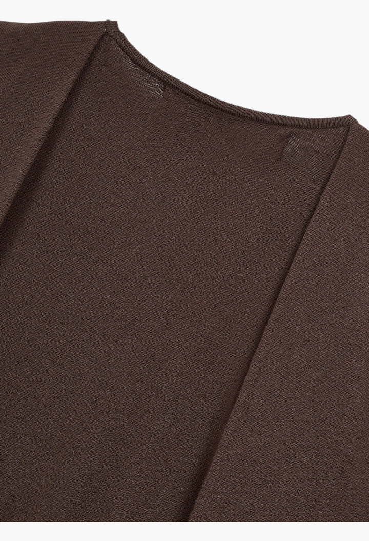 Sleeve Layered Cardigan, Brown - GLAM MODA
