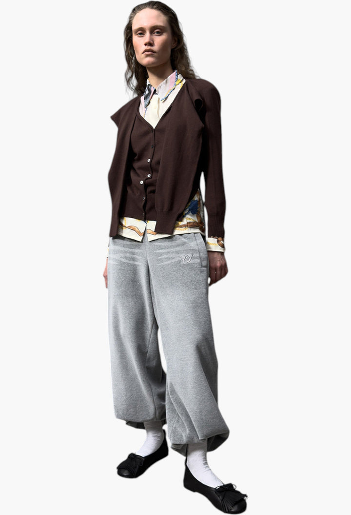 Sleeve Layered Cardigan, Brown - GLAM MODA