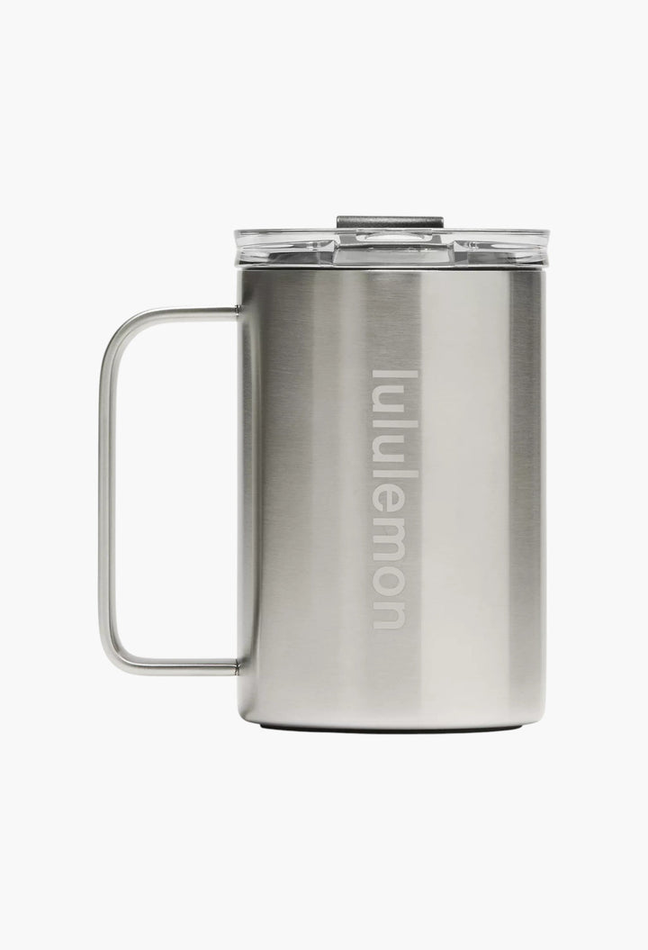 Stainless Steel/Black - Insulated Mug 12oz - GLAM MODA
