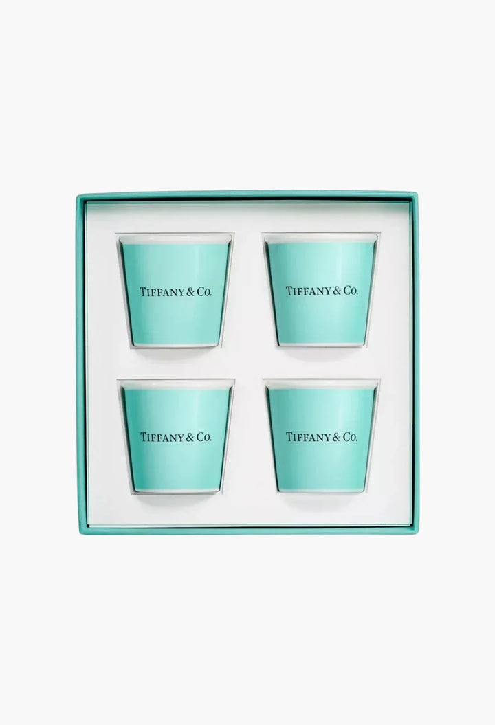 Tiffany espresso cups in bone china, set of four